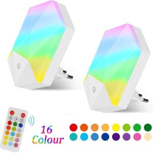 Fitags - LED-Nachtlicht für Kinder, Baby-Nachtlampe, Plug-and-Play, mit Fernbedienung, 16 einstellbare Farben, rgb, dimmbare Helligkeit,