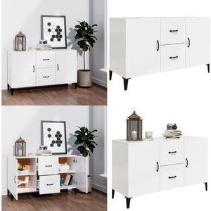 Sideboard Hochglanz-Weiß 100x36x60 cm Holzwerkstoff - Schreibtisch - Wohnzimmermöbel - Sideboard - Regal - Möbelstück - Home & Living