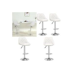 Vidaxl - Barhocker 2 Stk. Weiß Kunstleder - Barhocker - Küchenhocker - Drehbares Stuhl - Hochwertiger Barhocker - Weißer Barhocker - Home & Living