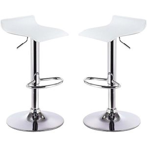 2er Set Barhocker für Kneipen-Bar-Küche in Kunstleder gepolstert Modell Graziano Farbe Weiß