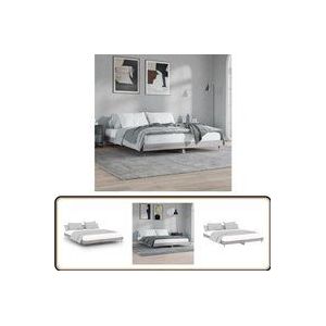 Vidaxl - Bettgestell Grau Sonoma 200x200 cm Holzwerkstoff - Holzbettfassungen - Doppelbett Gestell - Bettrahmen Grau - Boxspring Rahmen - Bettgestell