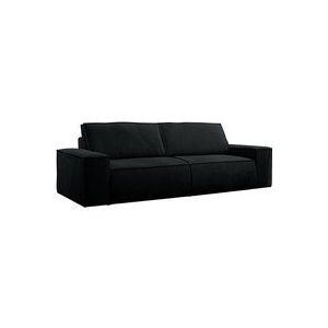 Schlafsofa 4-Sitzer - Cord - Schwarz - amelia