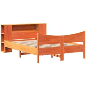 Massivholzbett ohne Matratze Wachsbraun 140x190 cm Kiefernholz Vidaxl
