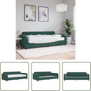 VidaXL Tagesbett mit Matratze Dunkelgrün 90x200 cm Samt