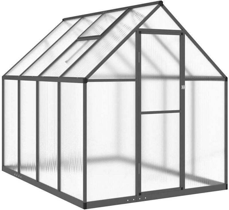 Vidaxl - Gewächshaus mit Fundamentrahmen Anthrazit 224x169x195 cm Alu