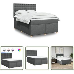 VidaXL Boxspringbett mit Matratze Dunkelgrau 160x200 cm Stoff