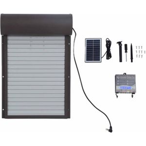 Zoternen Automatische Hühnerstalltür, solarbetriebener Metallrollladen mit Timer für Entengeflügel
