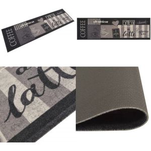 Vidaxl - Küchenteppich Waschbar Coffee Schwarz 45x150 cm Samt - Küchenläufer - Samt - Teppich - Fussmatte - Wohnzimmer - Home & Living