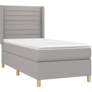 Vidaxl - Boxspringbett mit Matratze Hellgrau 100x200 cm Stoff