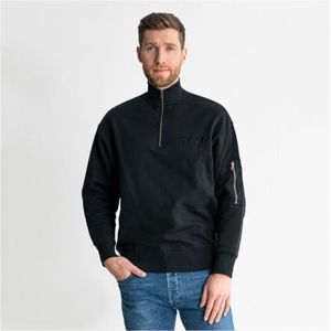 STIER Oversized Zip Sweater Functional Pocket organic cotton S Black