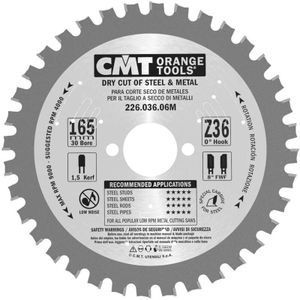 CMT - 226.036.06M hm-kreissägeblatt für pvc et holz 165X1.6/1,2X30 Z=36 fwf
