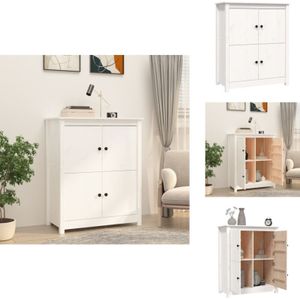 Vidaxl - Sideboard Weiß 83x41,5x100 cm Massivholz Kiefer - Holz Sideboard - Weißes Sideboard - Wohnzimmer Sideboard - Kiefernholz Sideboard