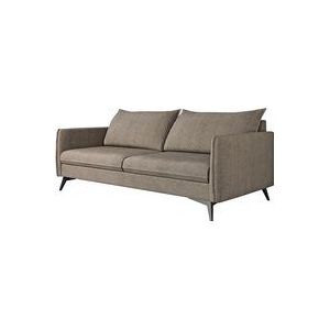 S-style Möbel - Auris - Modernes Sofa 3-Sitzer mit Schwarz Metall Füßen aus Dunkelbeige Luxusmicrofaser