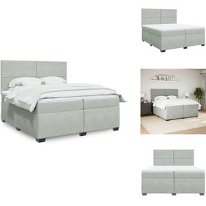 Vidaxl - Boxspringbett mit Matratze Hellgrau 200x200 cm Samt - Samtbett - Boxspringbett - Doppelbett - Schlafzimmermöbel - Bettgestell