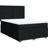 Vidaxl - Boxspringbett mit Matratze Schwarz 160x200 cm Stoff