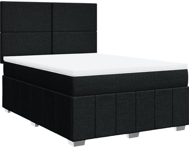 Vidaxl - Boxspringbett mit Matratze Schwarz 160x200 cm Stoff