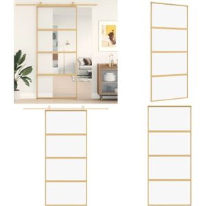 Vidaxl - Schiebetür Golden 90x205 cm ESG-Klarglas und Aluminium - Schiebetür - Glasschiebetür - Innenraumtür - Aluminiumtür - Modernes Design - Home