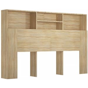 Bett-Kopfteil mit Ablagen Sonoma-Eiche 160x19x103,5 cm Vidaxl