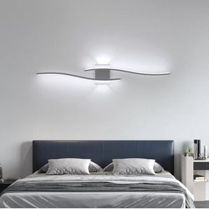 LED-Wandleuchte für den Innenbereich, weiße, einfache Linien, 27 w, 3000 lm, moderne Wandlampe, LED-Wandleuchte für Schlafzimmer, Wohnzimmer, Flur,