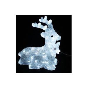 Mojawo - Acryl Hirsch mit Baby 60 LEDs kaltweiß-MLK037H