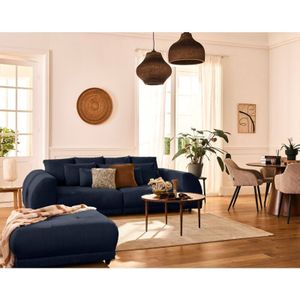 Lisa Design - Amadora - einzelsofa 4-sitzer aus cordstoff - blau