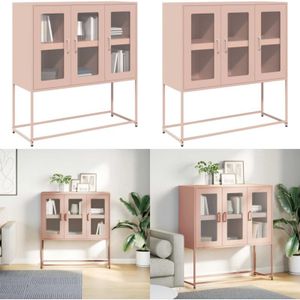Vidaxl - Sideboard Rosa 100,5x39x107 cm Kaltgewalzter Stahl