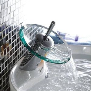 Trade Shop Traesio - Trade Shop - einhebelmischer mit wasserfall aus chrom und glas -