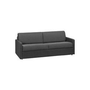 Vente-unique - Schlafsofa 4-Sitzer - Liegefläche mit Lattenrost mit breiten Latten: 160 cm - Matratze: 14 cm - Stoff - Grau - calife