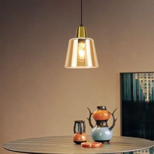 Gbly - Pendelleuchte Esstisch Hängelampe Wohnzimmer - Esstischlampe Glas E27 Hängeleuchte Schlafzimmer 1 Flammig Pendellampe Vintage Retro