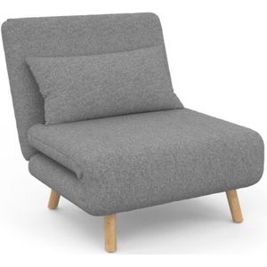 Idmarket - Klappsessel romeo Beistellbett 1 Platz 80x190 cm Stoff hellgrau