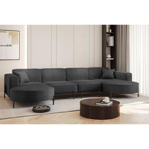 Fun Moebel - Wohnlandschaft U-Form Sofa valencia xl in Stoff Scala Anthrazit