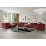Jesper - Modernes Polstergarnitur 3+2+1 aus Terrakotta Cord-Stoff mit bequemem Sitz