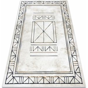ANTIKA 125 tek Teppich, modernes Rahmen, griechisch waschbar - beige / grau beige 120x170 cm