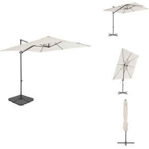 Sonnenschirm mit Tragbarem Sonnenschirmständer Sandweiß - Sonnenschirm - Gartenschirm - Outdoor Möbel - Sommergarten - Sonnenschutz