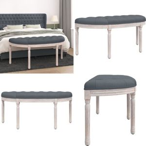 Sitzbank Dunkelgrau 110,5x45x49 cm Samt - Samtsofa - Bank Grau - Wohnzimmer Dekoration - Französische Einrichtungsstil - Lounge Sofa - Home & Living