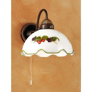 Nonna - Cottage Style Glas Wandleuchte Matt Antik Messing, 1x E27 - Kolarz