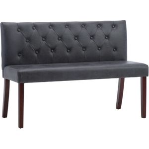 Sitzbank 120 cm Grau Wildleder-Optik vidaXL