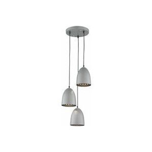 Hängelampe Hängeleuchte Pendelleuchte Pendellampe Esszimmerlampe, 3 Flammig, Metall titanfarben, 3x E14 Fassungen, DxH 24x150cm