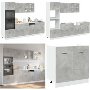 vidaXL 7-tlg. Badmöbel-Set Betongrau Holzwerkstoff