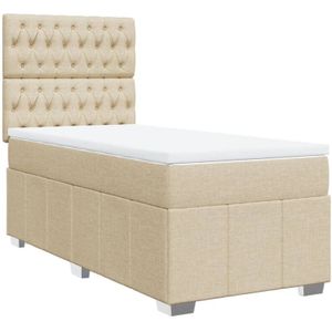 Vidaxl - Boxspringbett mit Matratze Creme 100x200 cm Stoff