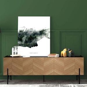 Meuble TV vintage bois motif chevron SEQUOIA