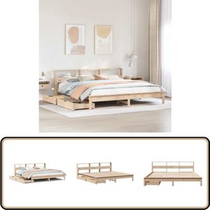 Vidaxl - Massivholzbett mit Regal ohne Matratze 180x200 cm Kiefernholz