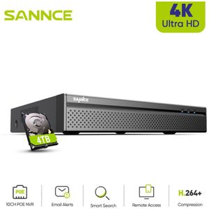 SANNCE H.265+ 8CH PoE Videosicherheitsüberwachungsnetzwerk-Videorecorder – 4 TB Festplatte
