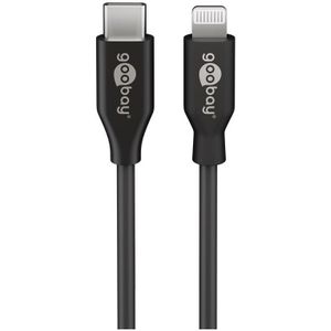 Lightning USB-C™ Lade- und Synchronisationskabel, 0,5 m, schwarz, MFi-Kabel für Apple iPhone/iPad. Kabellänge 0.5 m