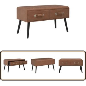 Vidaxl - Bank mit Schubladen 80 cm Dunkelbraun Kunstleder - Sitzbank - Wohnzimmerbank - Kommode - Möbelstück - Kunstlederbank
