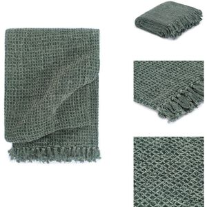 Vidaxl - berwurf Baumwolle 125x150 cm Dunkelgrün - Baumwolldecke - Überwurf - Wohnzimmer Deko - Couchdecke - Plaid