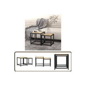 Vidaxl - Beistelltische 2 Stk. mdf Sonoma-Eiche - Industrielles Design - Beistelltisch - Wohnzimmer Dekoration - Sofa Tisch - Nachttisch