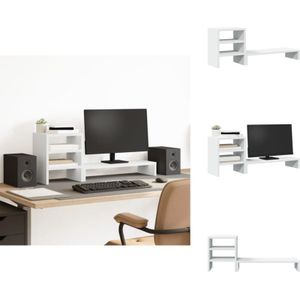 Vidaxl - Monitorständer mit Schreibtisch-Organizer Weiß Holzwerkstoff - Monitorständer - Monitor Ständer - Monitorerhöhung - Monitorständer