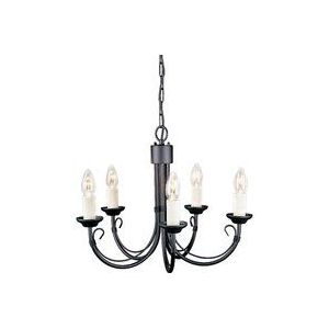 Chartwell - 5 Light Chandelier Black Finish, E14 - Elstead
