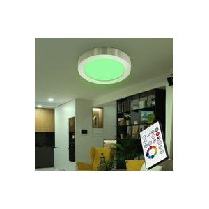 Rgb led Decken Aufbau Lampe fernbedienung Wohn Zimmer Beleuchtung Dimmer Lampe silber